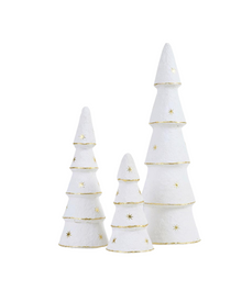  Paper Mache Trees with Gold Detailing