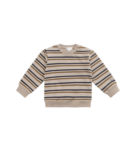 Striped Sweatshirt - Khaki/Navy