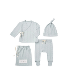  Light Blue Pointelle Layette Set