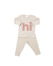  "Hi" Set - Pink/Beige