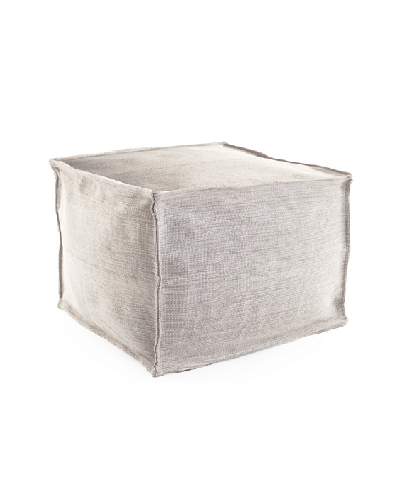 Large Outdoor Pouf - Gray & White