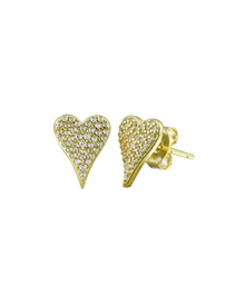  Rhinestone Heart Stud Earrings