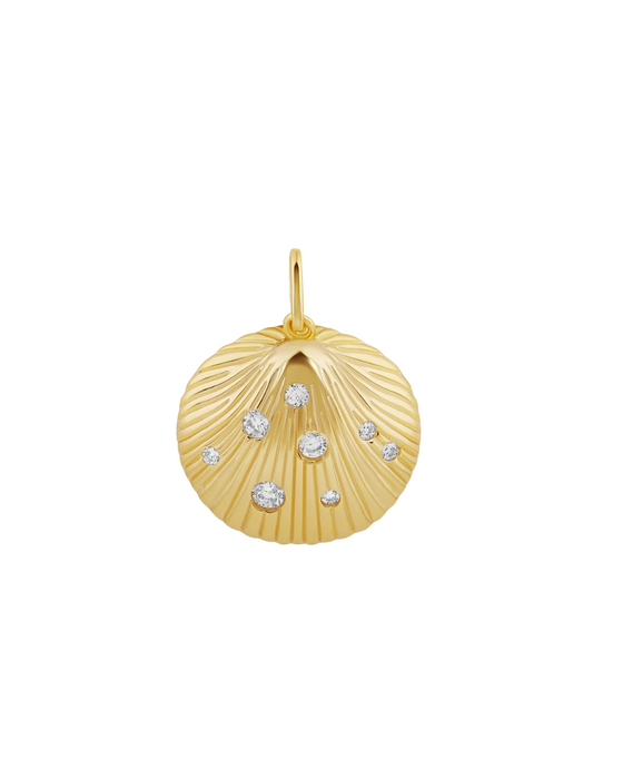 Gold Fluted Shell Charm