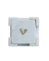 Mother of Pearl & Marble Heart Coasters