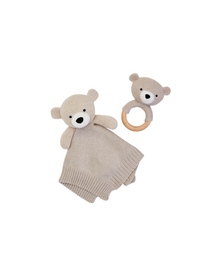  Knit Bear Snuggle & Rattle Set