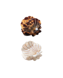  Shell Hair Clip with Pearl - 2 Colors Available