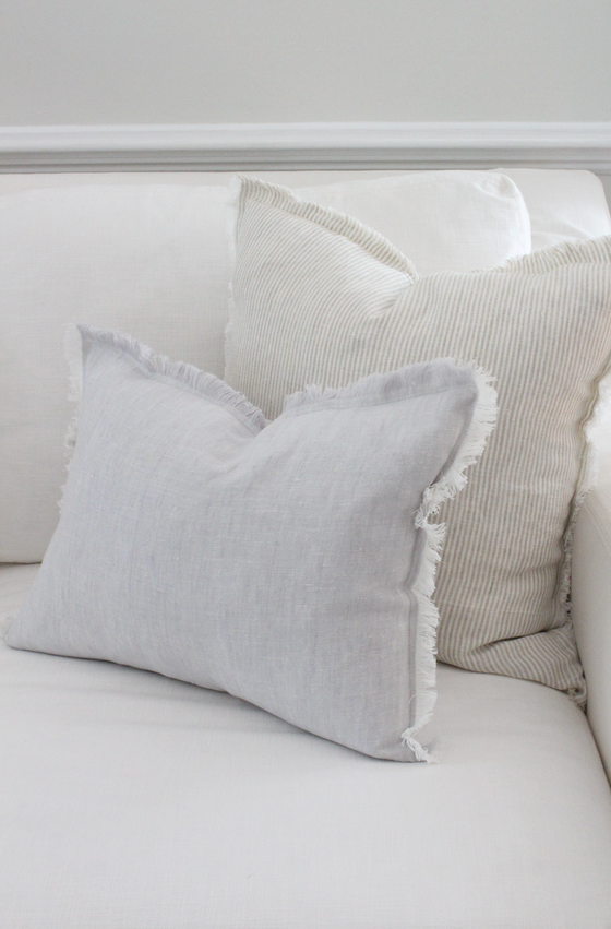 Light Gray Linen Pillow - 3 Sizes Available
