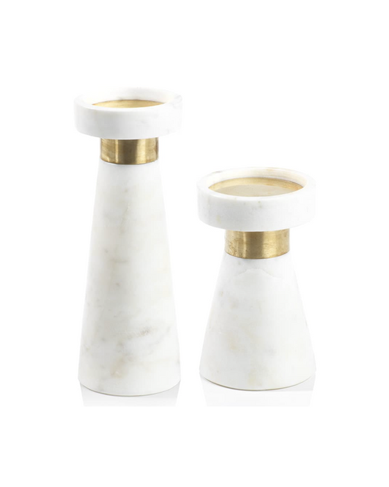 Marble Pillar Candle Holders