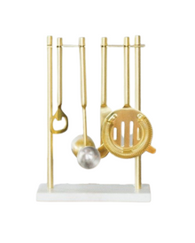  Marble & Matte Gold Hanging Bar Set