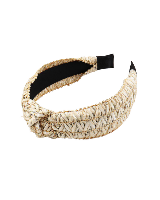 Rattan Headband with Gold Detailing