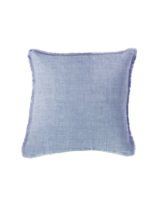 Chambray Blue Linen Pillow - 3 Sizes Available