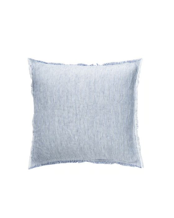 Chambray Stripe Linen Pillow - 3 Sizes Available