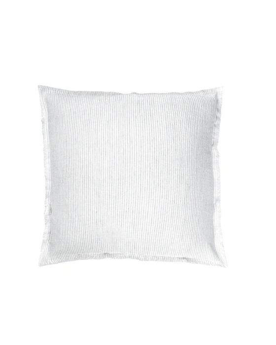 Light Gray & White Stripe Linen Pillow - 3 Sizes Available